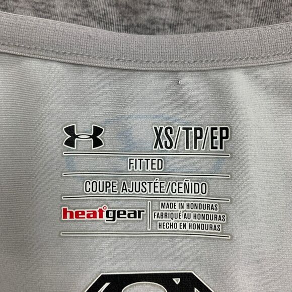 Under Armour Heatgear Fitted Shirt Womens Extra Small Superman Logo Raglan Tee - Picture 7 of 10